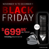 Cyclovac GS125 Central Vacuum - Black Edition