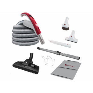 Central Vacuum Attachment Kit w/ Hose, Handle & Europa brush floor and carpet combination