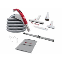 Central Vacuum Attachment Kit w/ Hose, Handle & 10 in. De Luxe Brush