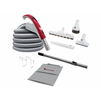 Central Vacuum Attachment Kit w/ Hose, Handle & 12 in. Super Luxe Brush