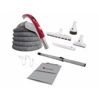 Central Vacuum Attachment Kit w/ SoftTouch Hose, Handle & 12 in. Super Luxe Brush