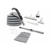 Central Vacuum Attachment Kit w/ Black 35 ft. Hose, Handle and Super Luxe brush