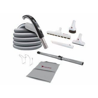Central Vacuum Attachment Kit w/ Black 35 ft. Hose, Handle and Super Luxe brush